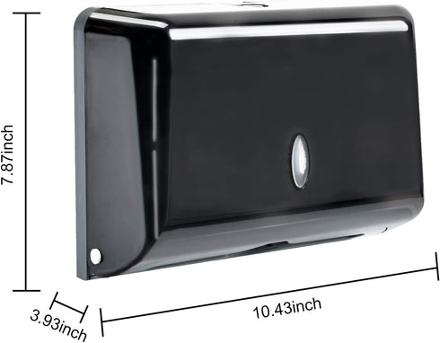 Paper Towel Dispensers, Commercial Toilet Tissue Dispensers Wall Mount Paper Towel Holder C-Fold/Multifold Paper Towel Dispenser for Bathroom, Kitchen(Black)